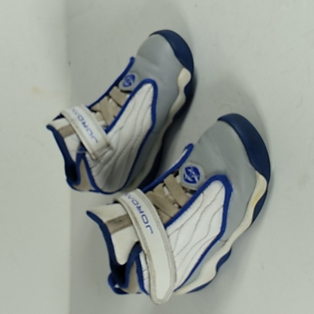 Gray and Blue Air Jordan Toddler Size 7C Sneakers.